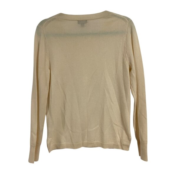 J. Crew‎ Cashmere Slim-fit Crewneck Cream Sweater for Women Size M - Picture 4 of 6